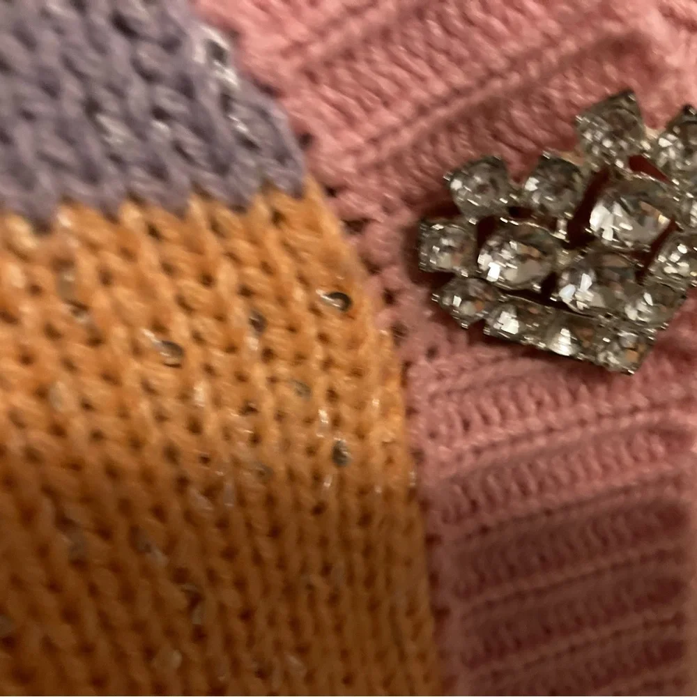 OLIVIA RUBIN Pastel Striped Cardigan with Heart Buttons - Picture 2 of 3